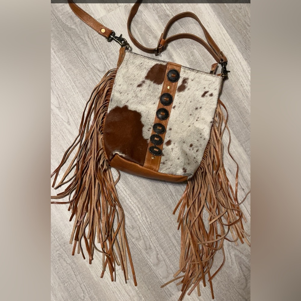 Cowhide Myra fringe bag
